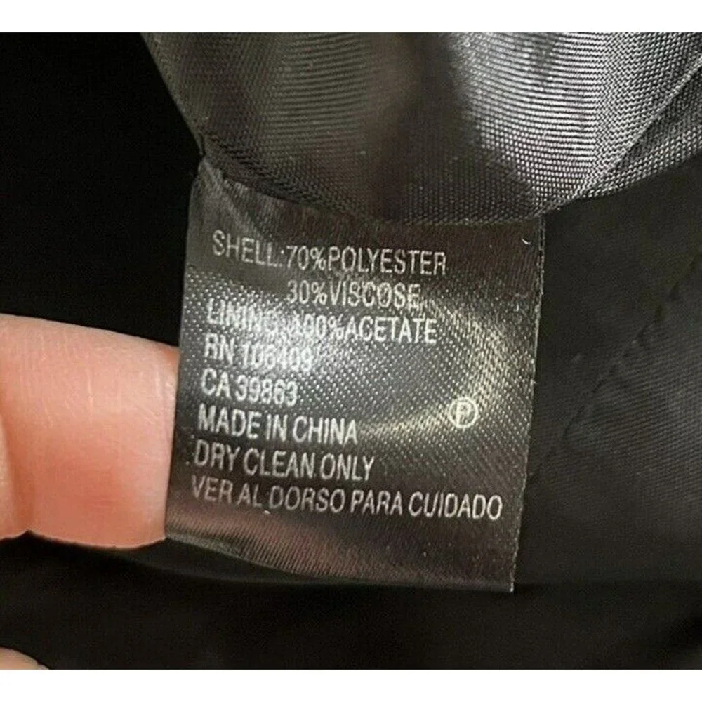 Antonio Melani Gray Fold Over Neck  Black Trim Waist Lined  Side Zip Sz O - Picture 10 of 11